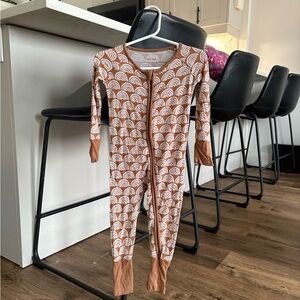 Little Sleepies Brown and White Rainbow Footie